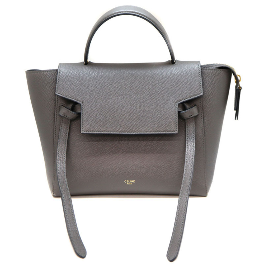 CELINE Belt Bag Leather Gray